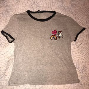 Stitched pattern soft T-shirt